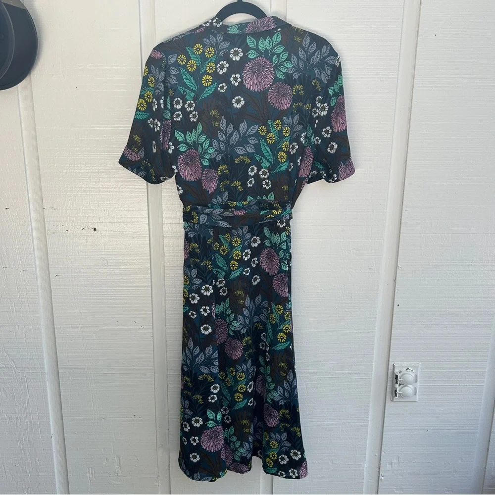 J. Crew Floral Print Dress - Black, Purple, Green - Picture 3 of 14
